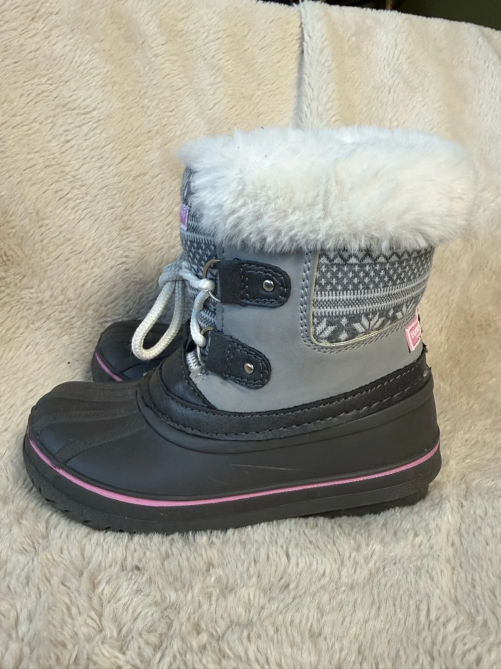 LONDON FOG Girls Tottenham Cold Weather Warm Lined Snow BootSz 10